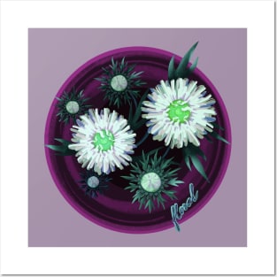 Green asters Posters and Art